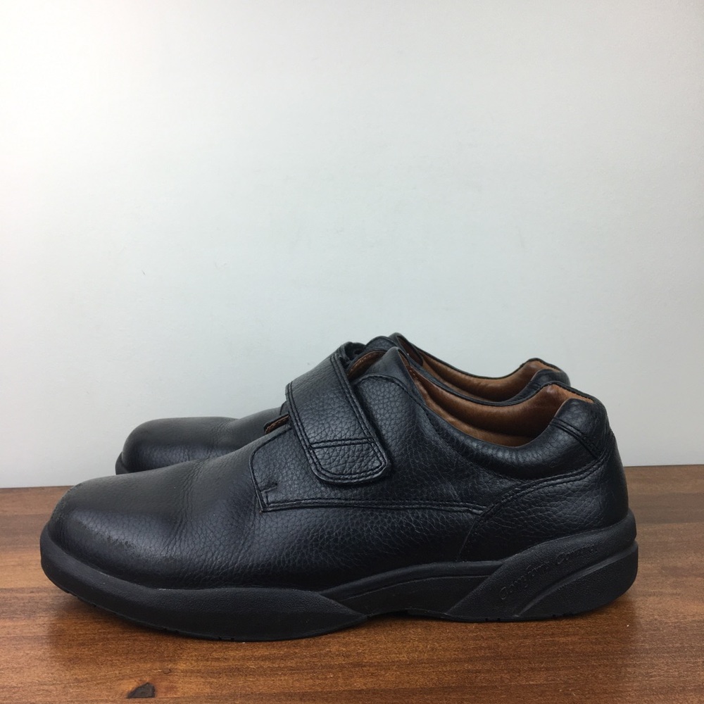 Dr. Comfort William Black Leather Adjustable Diabetic Shoes Hook Look Men’s 14W. - Picture 4 of 12